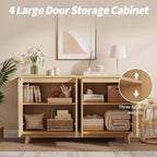 Bahut Commode en bois cannelé moderne Armoire de rangement polyvalente
