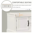 Banc de rangement pour chaussures avec 2 tiroirs, 2 placards, coussin amovible