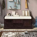 Banc de rangement pour chaussures avec 2 tiroirs, 2 placards, coussin amovible