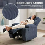 Fauteuil inclinable avec massage et chauffage, canapé simple réglable en velours côtelé