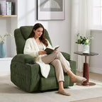 Fauteuil inclinable avec massage et chauffage, canapé simple réglable en velours côtelé