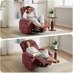 Fauteuil inclinable avec massage et chauffage, canapé simple réglable en velours côtelé