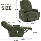 Fauteuil inclinable avec massage et chauffage, canapé simple réglable en velours côtelé