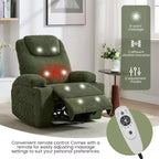 Fauteuil inclinable avec massage et chauffage, canapé simple réglable en velours côtelé