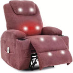 Fauteuil inclinable avec massage et chauffage, canapé simple réglable en velours côtelé