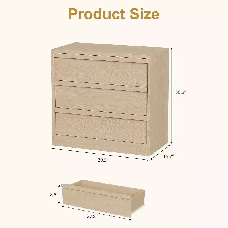 Commode à 3 tiroirs, table de chevet moderne avec meuble de rangement
