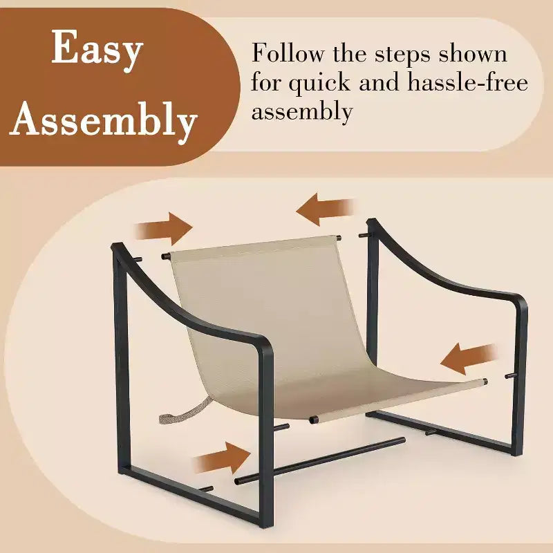 Fauteuil d'appoint moderne, Fauteuil suspendu rembourré avec accoudoirs et coussin en mousse souple