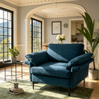 Fauteuil d'appoint en tissu moderne, canapé simple rembourré