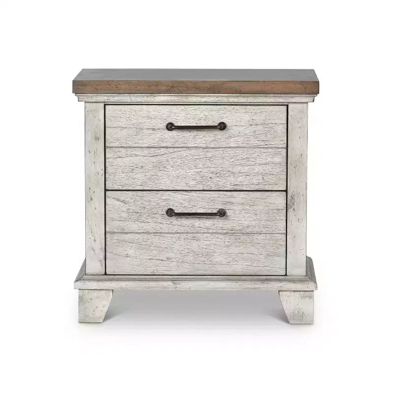 Table de chevet 2 tiroirs rustique miel