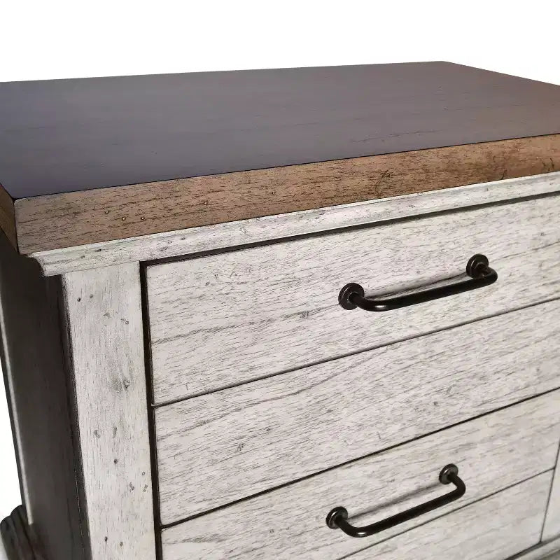Table de chevet 2 tiroirs rustique miel