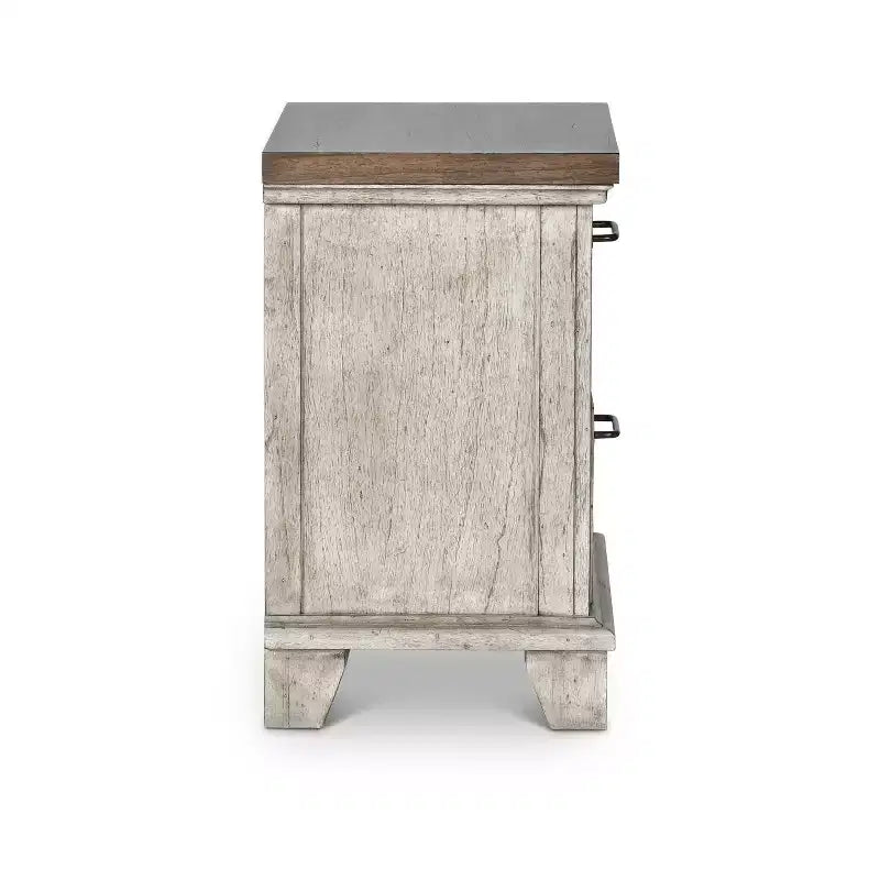 Table de chevet 2 tiroirs rustique miel