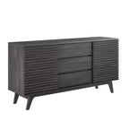 63" Render Sideboard Buffet Table or TV Stand Charcoal - Modway: Mid-Century Modern, Media Storage