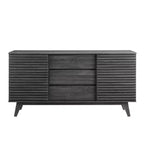 Buffet en bois ou meuble TV moderne du milieu du siècle, couleur charbon