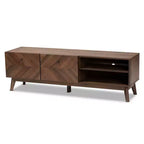 Meuble TV en bois Noyer brun Meuble de divertissement avec tiroir de rangement