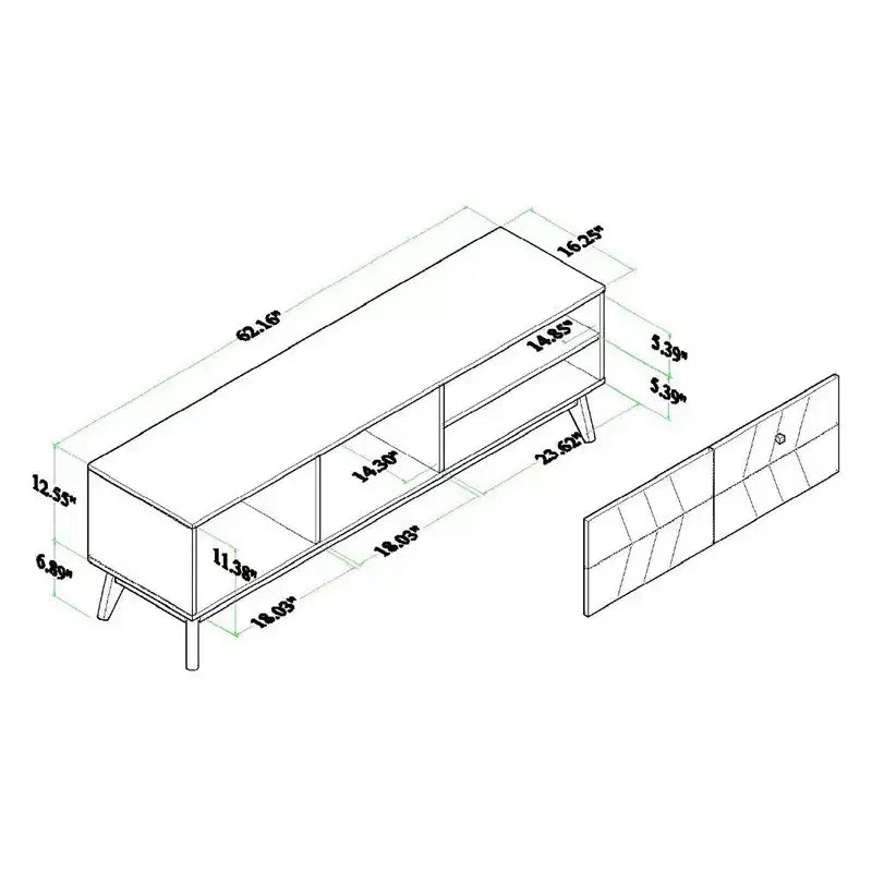 Meuble TV en bois Noyer brun Meuble de divertissement avec tiroir de rangement
