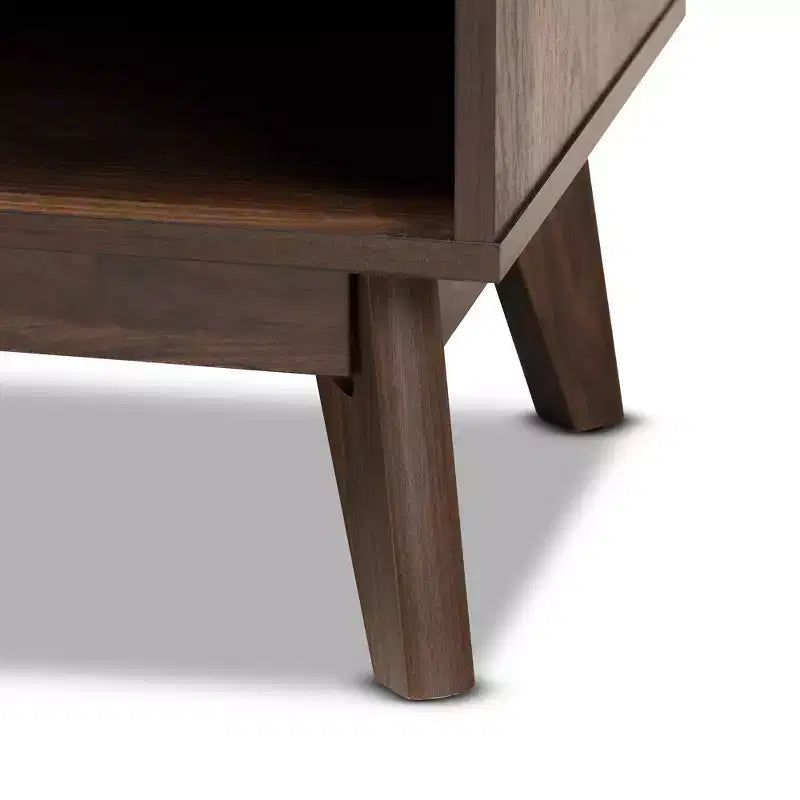 Meuble TV en bois Noyer brun Meuble de divertissement avec tiroir de rangement