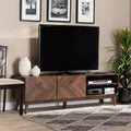 Meuble TV en bois Noyer brun Meuble de divertissement avec tiroir de rangement