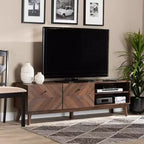Meuble TV en bois Noyer brun Meuble de divertissement avec tiroir de rangement