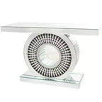 Glam Glass Crystal Console Table Silver - Olivia & May: Luxury Entryway Furniture, No Drawers