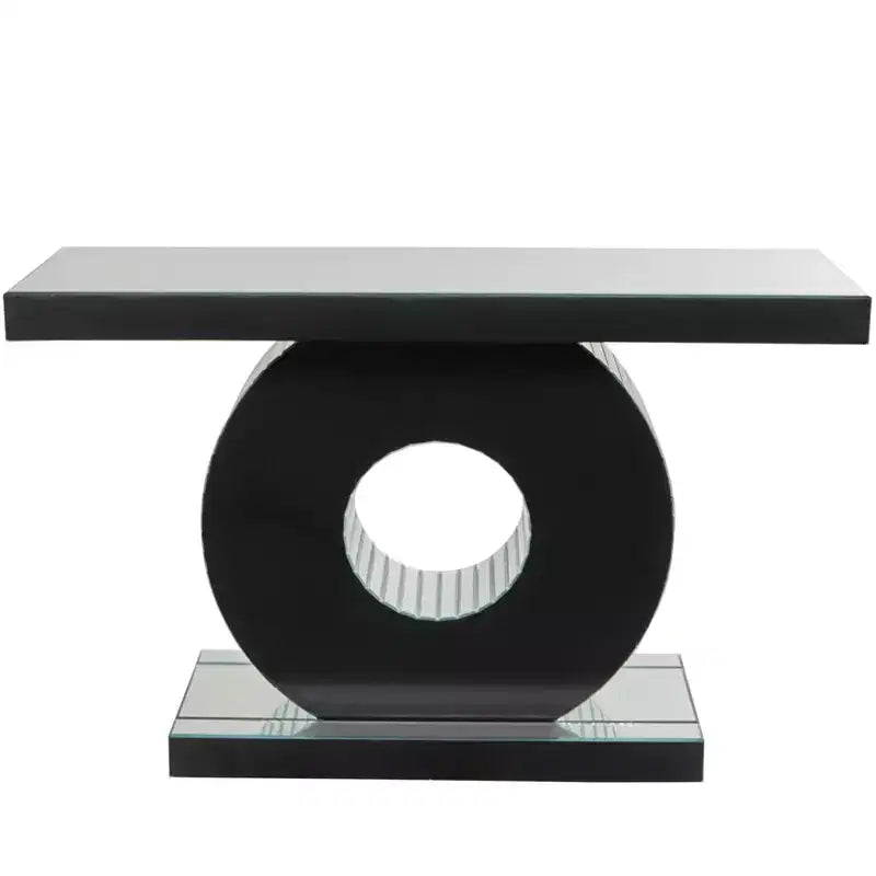 Console en cristal Glam Glass, argentée, meuble d'entrée de luxe
