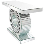 Console en cristal Glam Glass, argentée, meuble d'entrée de luxe