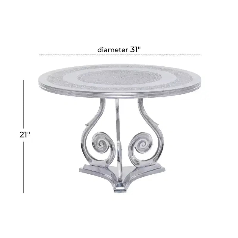 Table basse élégante d'intérieur traditionnelle en aluminium