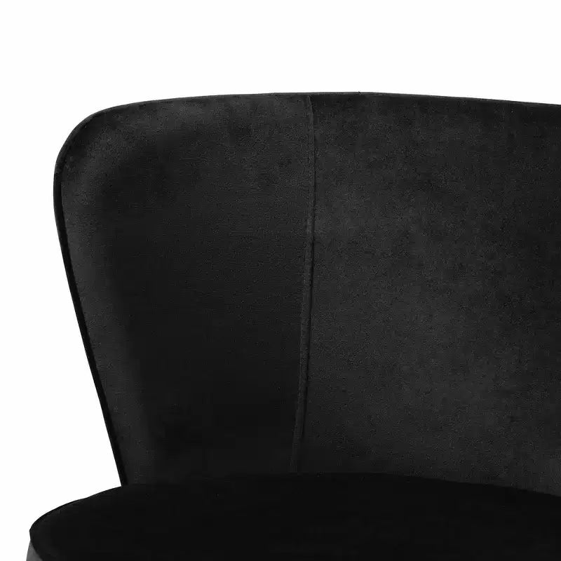 Chaise de salle à manger en métal tapissée de velours Farah