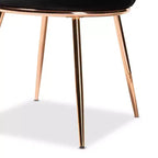 Chaise de salle à manger en métal tapissée de velours Farah