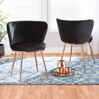 Chaise de salle à manger en métal tapissée de velours Farah