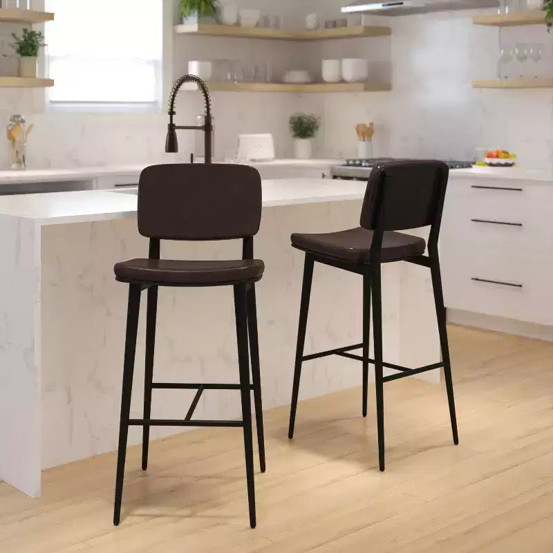 Revêtement de tabourets de bar à dossier mi-hauteur de qualité commerciale