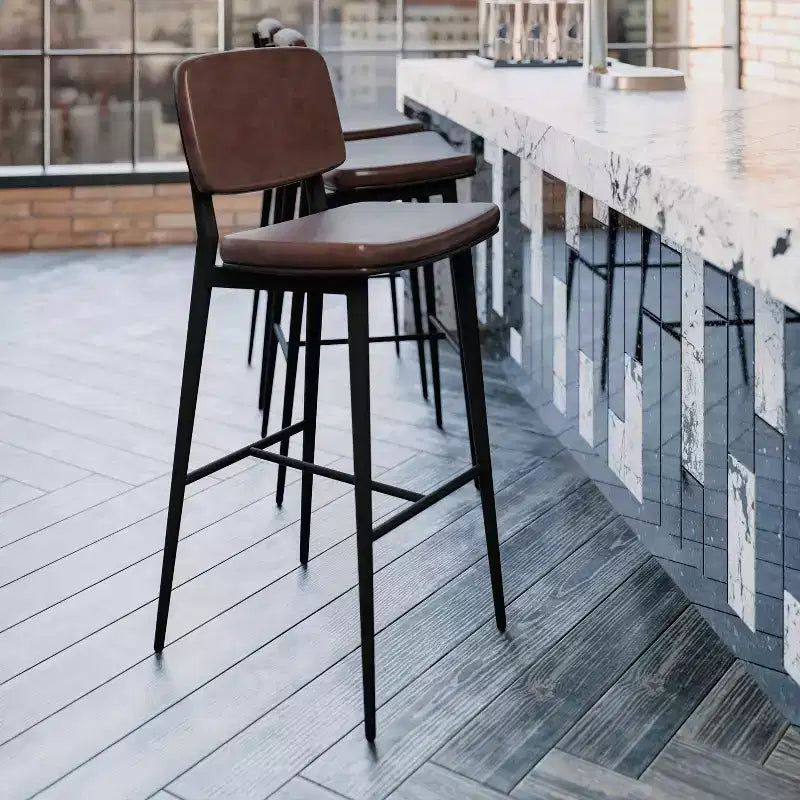 Revêtement de tabourets de bar à dossier mi-hauteur de qualité commerciale