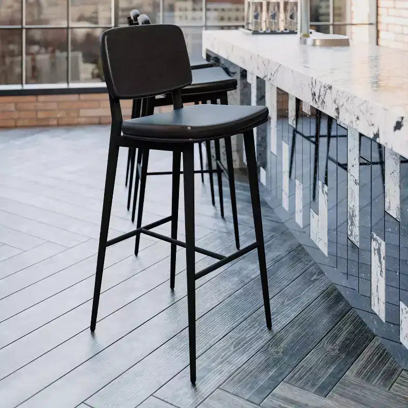 Revêtement de tabourets de bar à dossier mi-hauteur de qualité commerciale