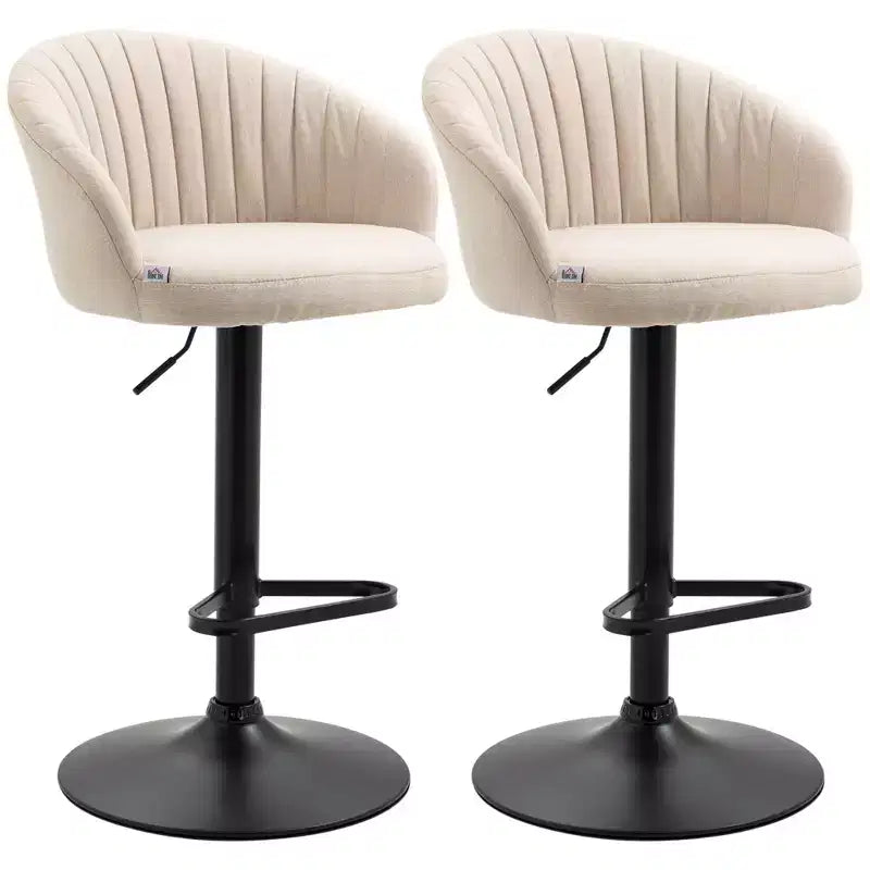 Tabourets de bar réglables Tabourets de cuisine rembourrés avec tissu au toucher lin