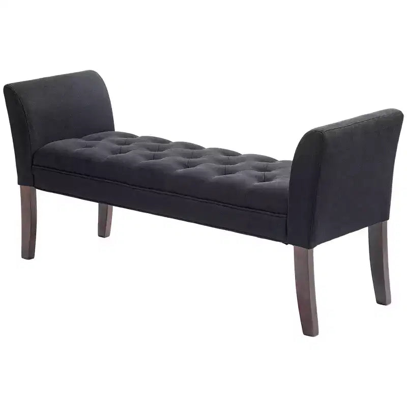 Banc de bout de lit capitonné avec revêtement en tissu