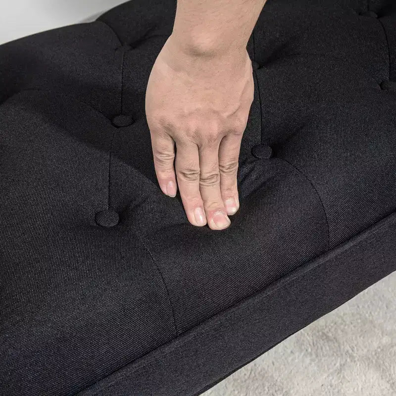 Banc de bout de lit capitonné avec revêtement en tissu