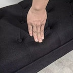 Banc de bout de lit capitonné avec revêtement en tissu