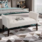 Banc de bout de lit capitonné avec revêtement en tissu