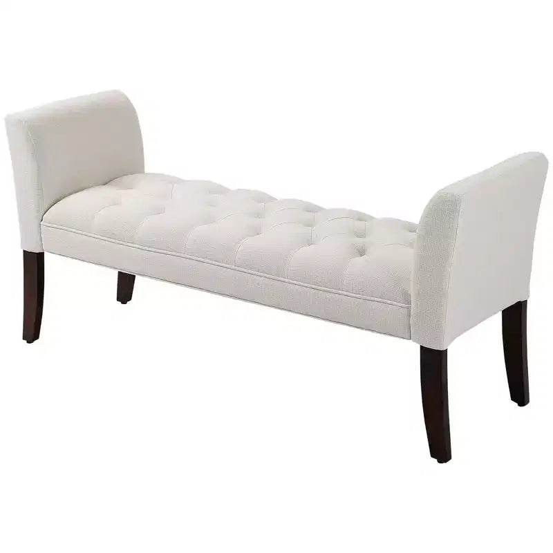Banc de bout de lit capitonné avec revêtement en tissu
