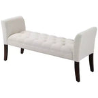 Banc de bout de lit capitonné avec revêtement en tissu