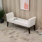 Banc de bout de lit capitonné avec revêtement en tissu