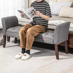 Banc de bout de lit capitonné avec revêtement en tissu