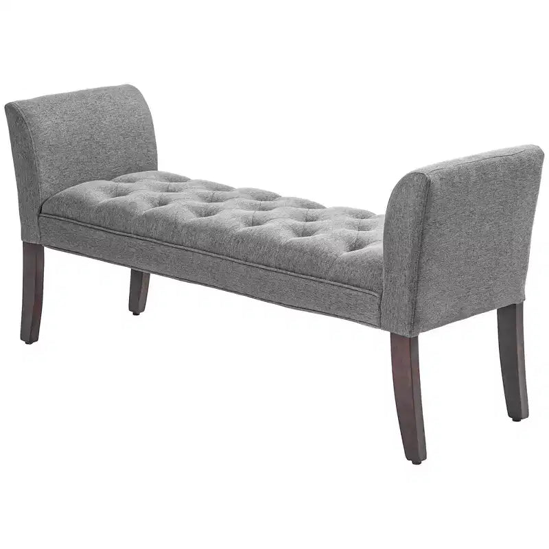 Banc de bout de lit capitonné avec revêtement en tissu