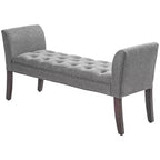 Banc de bout de lit capitonné avec revêtement en tissu