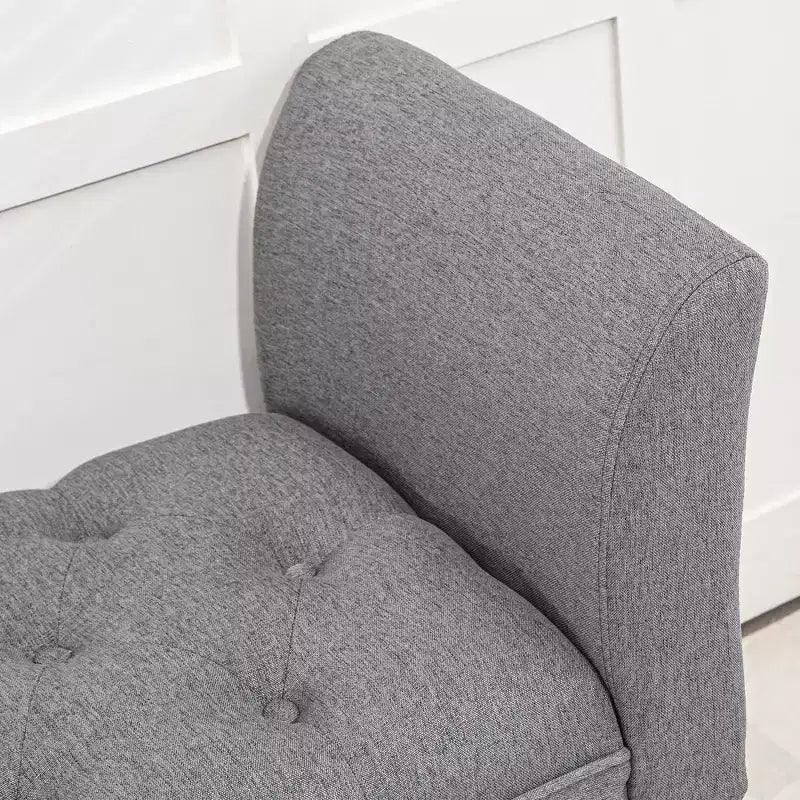 Banc de bout de lit capitonné avec revêtement en tissu