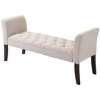 Banc de bout de lit capitonné avec revêtement en tissu