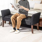 Banc de bout de lit capitonné avec revêtement en tissu
