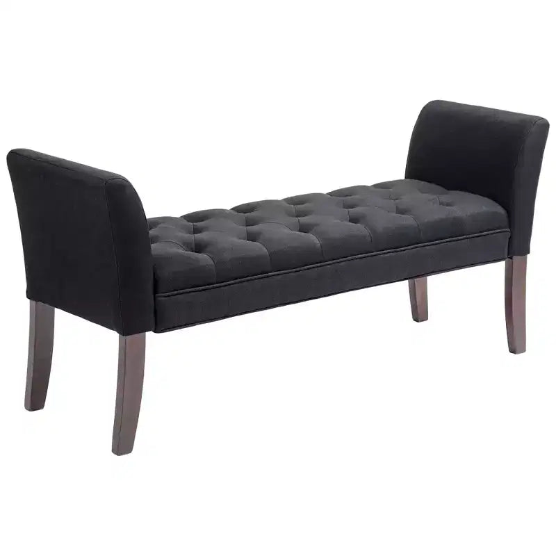 Banc de bout de lit capitonné avec revêtement en tissu