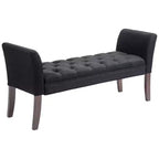 Banc de bout de lit capitonné avec revêtement en tissu
