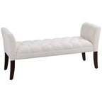 Banc de bout de lit capitonné avec revêtement en tissu