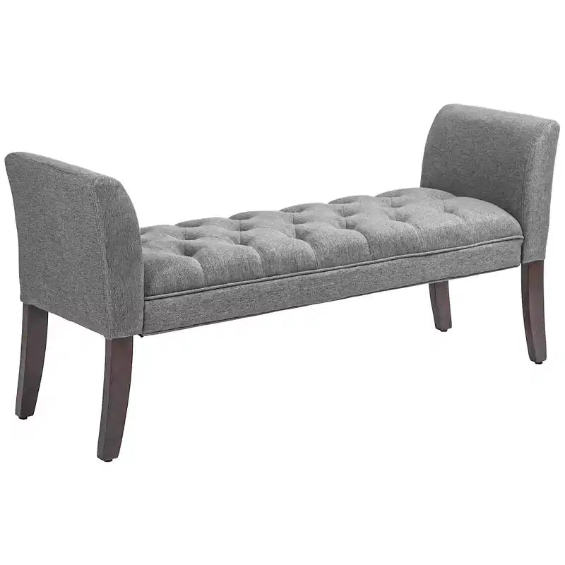 Banc de bout de lit capitonné avec revêtement en tissu